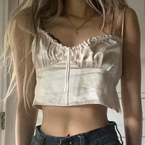 Princess Polly Satin Tie Front Crop Top Tank